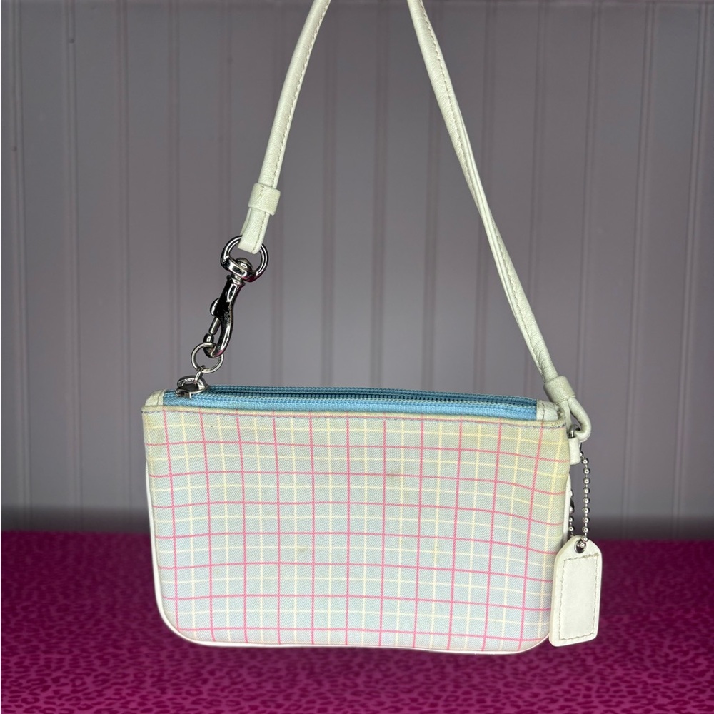 Coach Pastel Plaid Wristlet Clutch - Picture 2 of 4
